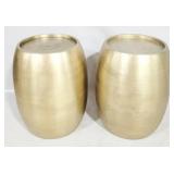 Pair Union Home Pebble Antique Brass Side Tables