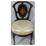French inlaid parlor chair - 33 x 17 x 18