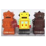 3 pc. Set of Three Hands Robot Banks
