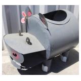 Metal Hippo Planter