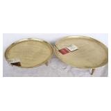 2 pc. Set of Three Hands Metal Plates