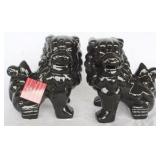 2 pc. Set of Black Three Hands Foo Dogs