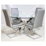 Home Insights 5 pc Glass Top Dining set