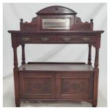 Victorian carved English server with mirror