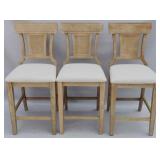 3 Powell counter stools, fabric seats