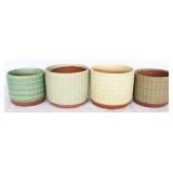 4 pc. Set of Assorted Three Hands Planters