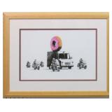 DOUGHNUT ESCORT BY GRAFFITI ARTIST BANKSY