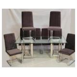 Home Insights 9 pc Glass Top Dining Set