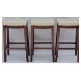 3 Powell bar stools, nail head trim