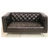 Lazzaro tufted loveseat w/ nailhead trim