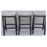 3 Powell bar stools, nail head trim