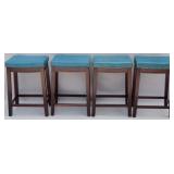 4 Powell turquoise top counter stools