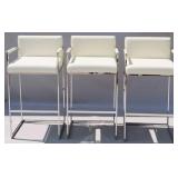 Set of 3 Modern History chrome barstools