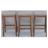 3 Powell bar stools, nail head trim