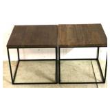 Pair Sankara small tables, medium finish
