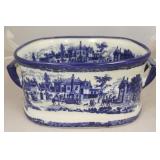 Large blue & white tub