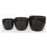 3 pc. Set of Black Three Hands Planters