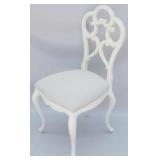 Alden Parkes white chair, crack in back