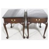 Pair of Henkel Harris Nightstands w/ Glass Tops