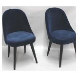 Pair Union Home dark blue velvet accent chairs