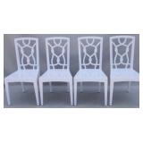 4 Alden Parkes white lacquer chairs