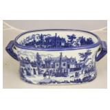 Small blue & white tub