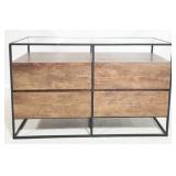 Home Insights 4 drawer glass top console