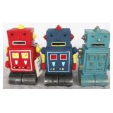 3 pc. Set of Three Hands Robot Banks