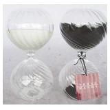 2 pc. Set of Three Hands Glass Hour Glasses