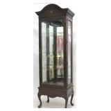 Queen Anne 1 door mahogany curio cabinet
