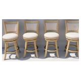 Set of 4 swivel top stools, nail head trim