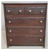 Early 2 over 3 Chest w/ Glass Pulls