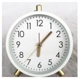 White Three Hands Metal Alarm Clock
