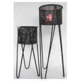 2 pc. Set of Three Hands Metal Plant Stands