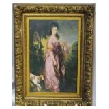 Vintage gold leaf frame with board - 37x27