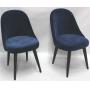 Pair Union Home dark blue velvet accent chairs