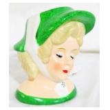 Lady head vase - 4" tall