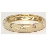 Enameled Rhinestone Cuff Bracelet