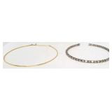 2 Chokers (1 Nolan Miller Gold Tone/1 Silver Tone)