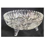 Footed Cut Glass Bowl - 3.5 x 7