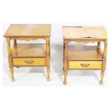 Vintage Pair of One Drawer End Tables