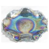 Carnival Glass Ruffled Bowl, 10" round