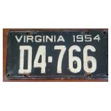 1954 Virginia license plate