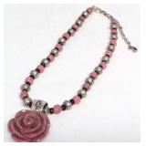 Sterling Relios/Carolyn Pollack Rose Necklace