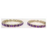 Pair of Purple Rhinestone Bracelets