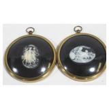 Pair of Peter Bates Mini Cameos, 3.25" round
