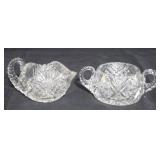 Cut Glass Sugar & Creamer Set
