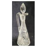 Cut Glass Cruet w/ stopper - 9.5"