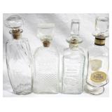4 pc. Lot of Clear Glass Decanters