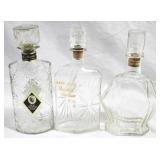 3 pc. Lot of Glass Decanters - 11" tall